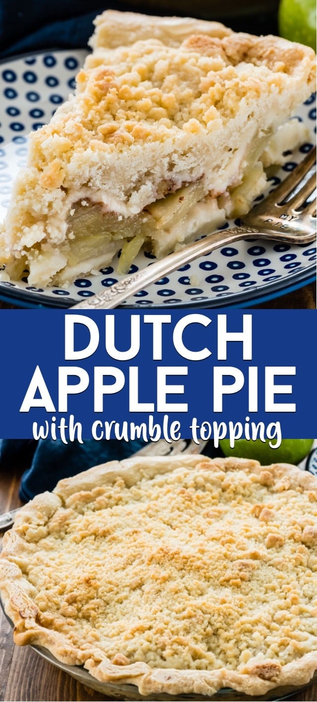 collage of dutch apple pie photos with title