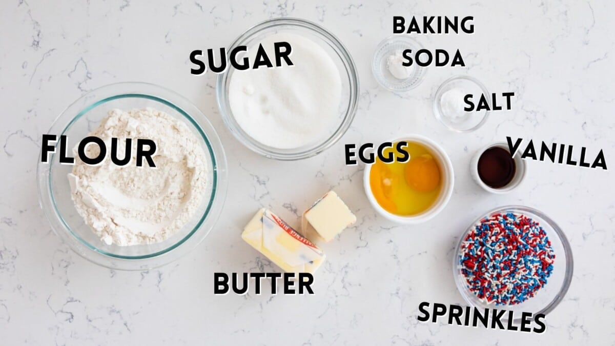 ingredients in fireworks sprinkles cookies.